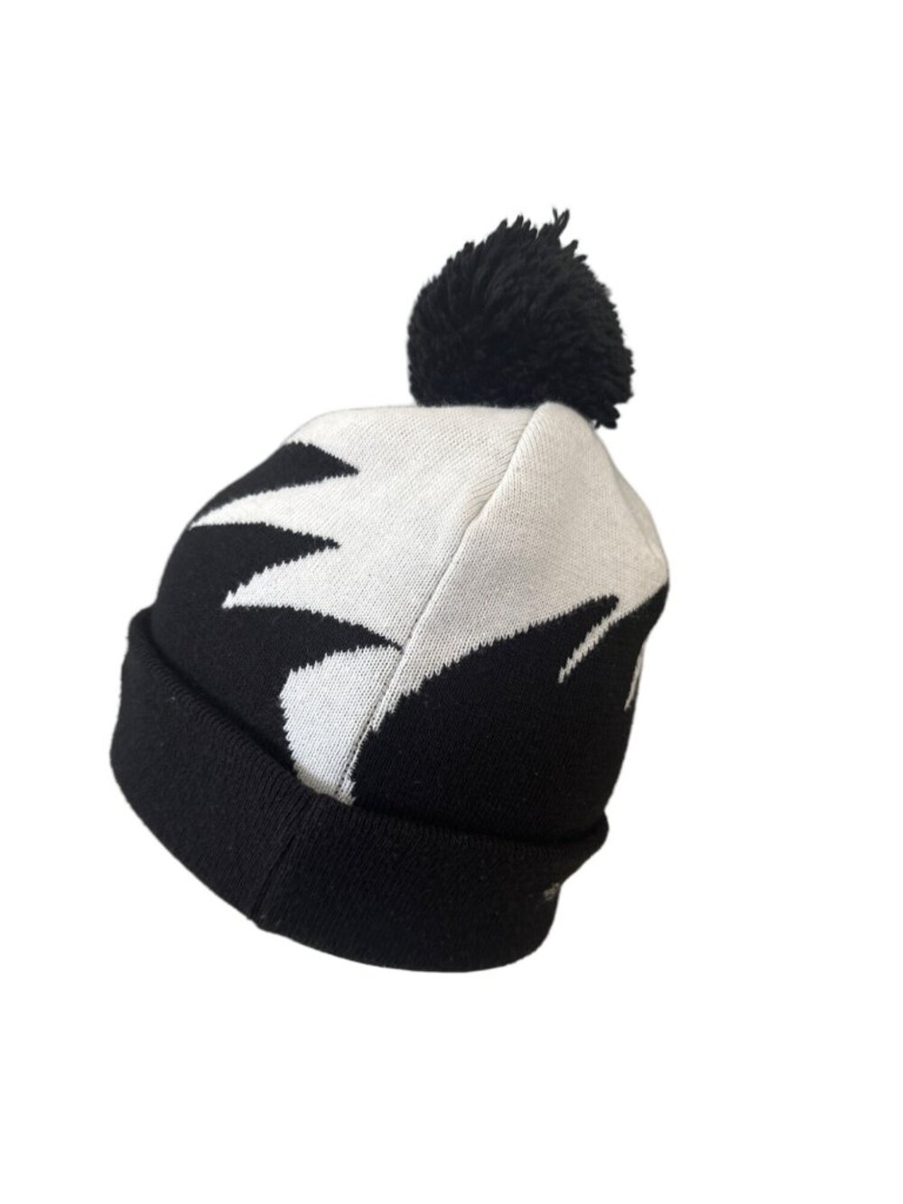 Brooklyn Nets Mitchell & Ness Black & White Pom Beanie Cap Hat Basketball NBA - Picture 2 of 7
